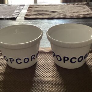 Set of 2 Ceramic Popcorn Bowls